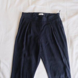aritzia cohen pant - navy pinstripe